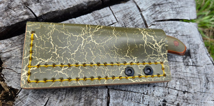 LIL' TYKE- Sheepsfoot -Olive green micarta, orange liner