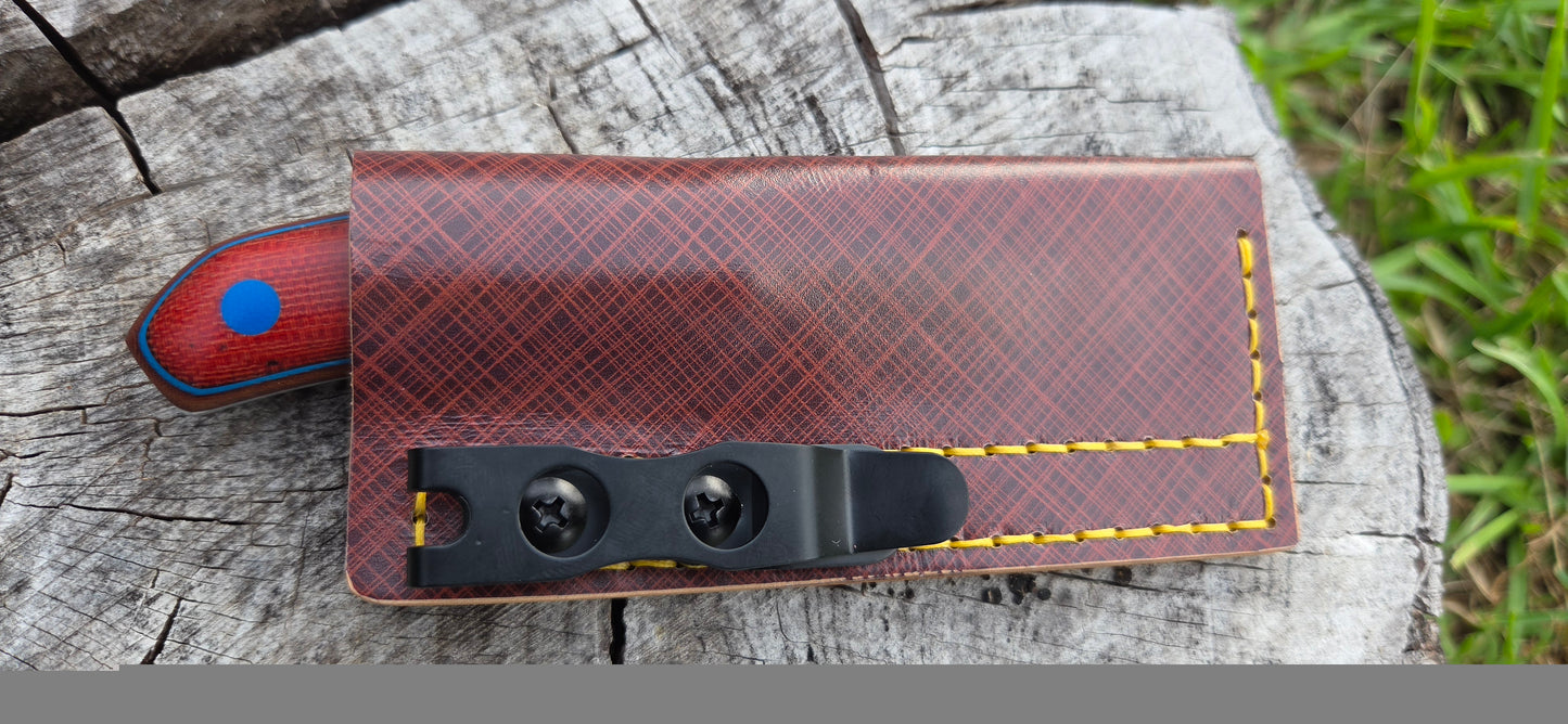 LIL' TYKE -Sheepsfoot - Red canvas micarta- Blue G10 liner