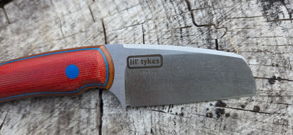 LIL' TYKE -Sheepsfoot - Red canvas micarta- Blue G10 liner