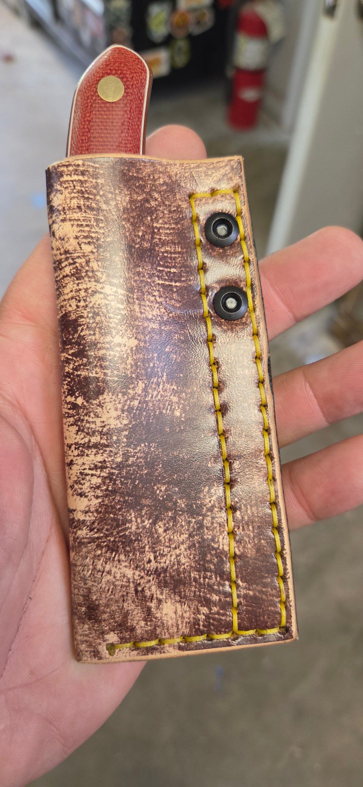 LIL' TYKE Sheepsfoot Red micarta Sheepsfoot