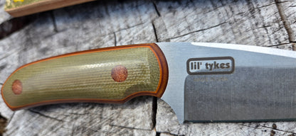 LIL' TYKE- Sheepsfoot -Olive green micarta, orange liner