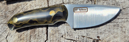 LIL' TYKE' -Drop point- Brass mesh in epoxy, brass pins