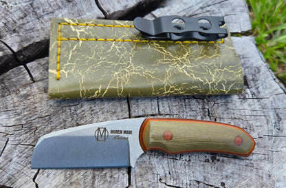 LIL' TYKE- Sheepsfoot -Olive green micarta, orange liner