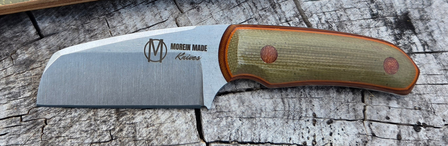 LIL' TYKE- Sheepsfoot -Olive green micarta, orange liner