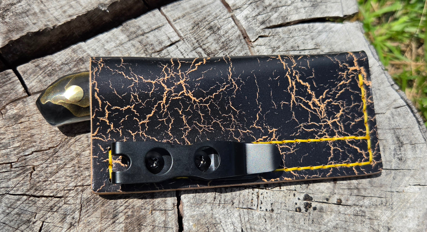LIL' TYKE' -Drop point- Brass mesh in epoxy, brass pins