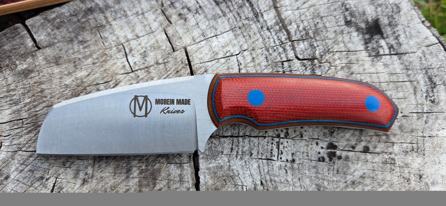 LIL' TYKE -Sheepsfoot - Red canvas micarta- Blue G10 liner