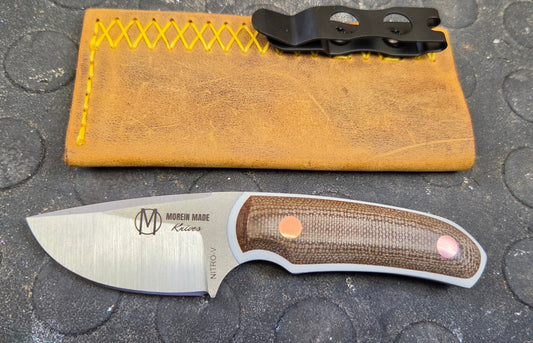 LIL' TYKES OD green micarta Drop Point