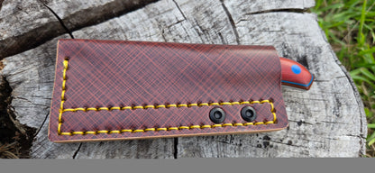 LIL' TYKE -Sheepsfoot - Red canvas micarta- Blue G10 liner