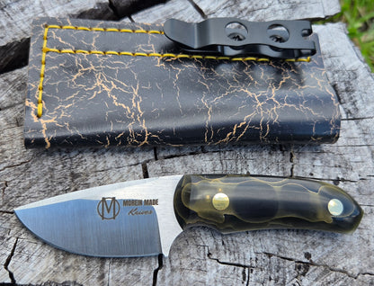LIL' TYKE' -Drop point- Brass mesh in epoxy, brass pins