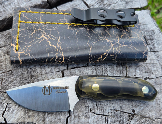 LIL' TYKE' -Drop point- Brass mesh in epoxy, brass pins