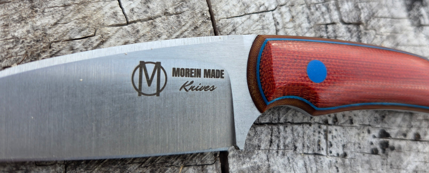 LIL' TYKE -Sheepsfoot - Red canvas micarta- Blue G10 liner